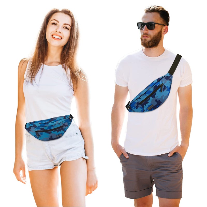MAXTOP Large Crossbody Fanny Pack Belt Bag with 4-Zipper Pockets Gifts for Enjoy Sports Festival Workout Traveling Running Casual Hands-Free Wallets Waist Pack Phone Bag Carrying All Phones - Image 2